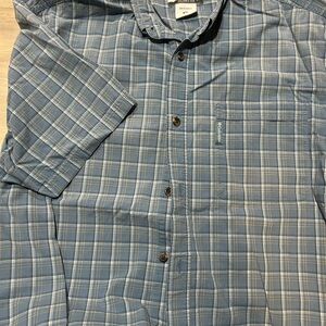 Columbia men’s short sleeve shirt size xl in blue checkers